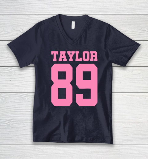 Pink Numbers Taylor 89 V-Neck T-Shirt 2