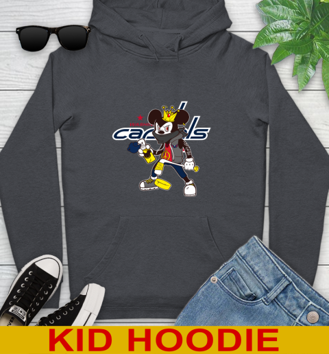 Washington Capitals NHL Hockey Mickey Peace Sign Sports Youth Hoodie 9