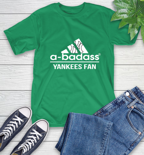 MLB A Badass New York Yankees Fan Adidas Baseball Sports T-Shirt 7