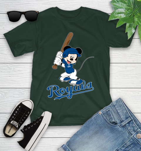 MLB Baseball Kansas City Royals Cheerful Mickey Mouse Shirt Youth T-Shirt 5
