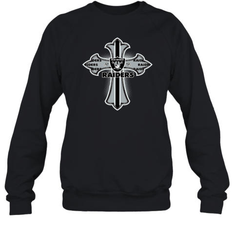NFL Black Crusader Cross Oakland Raiders Sweatshirt NFL Black Crusader Cross Oakland Raiders Sweatshirt