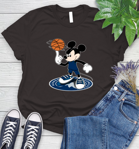 NBA Basketball Minnesota Timberwolves Cheerful Mickey Disney Shirt Women's T-Shirt 9