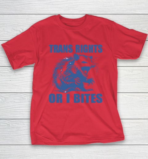 Trans Rights Or I Bites Raccoon Youth T-Shirt 7
