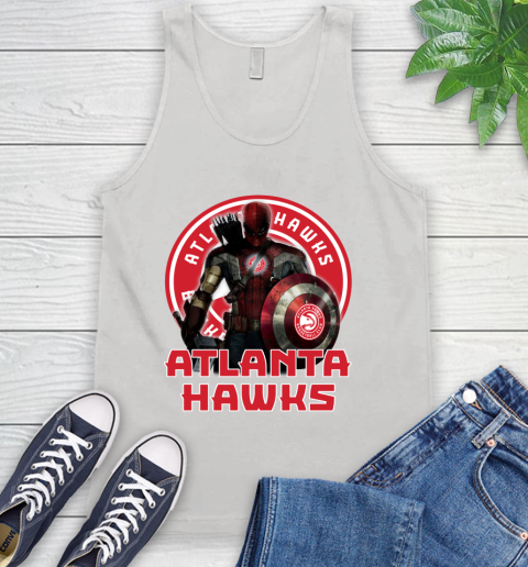 Atlanta Hawks NBA Basketball Captain America Thor Spider Man Hawkeye Avengers Tank Top