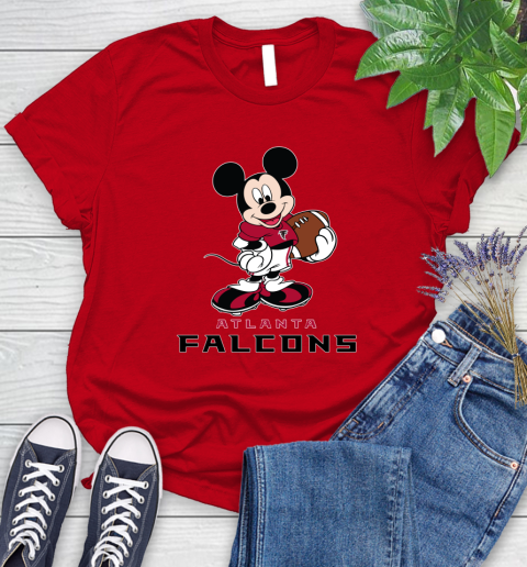 NFL Football Atlanta Falcons Cheerful Mickey Mouse Shirt Women's T-Shirt 11