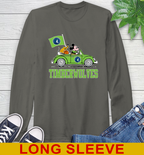 NBA Basketball Minnesota Timberwolves Pluto Mickey Driving Disney Shirt Long Sleeve T-Shirt 8