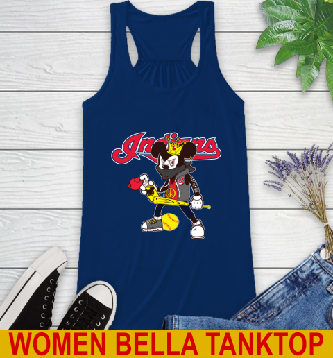 Cleveland Indians MLB Baseball Mickey Peace Sign Sports Racerback Tank 9
