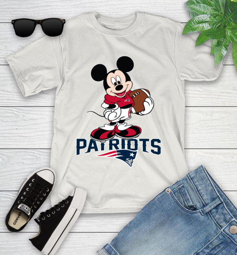 NFL Football New England Patriots Cheerful Mickey Mouse Shirt Youth T-Shirt 12