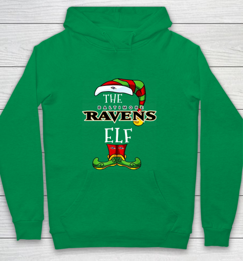 Baltimore Ravens Christmas ELF Funny NFL Youth Hoodie 4