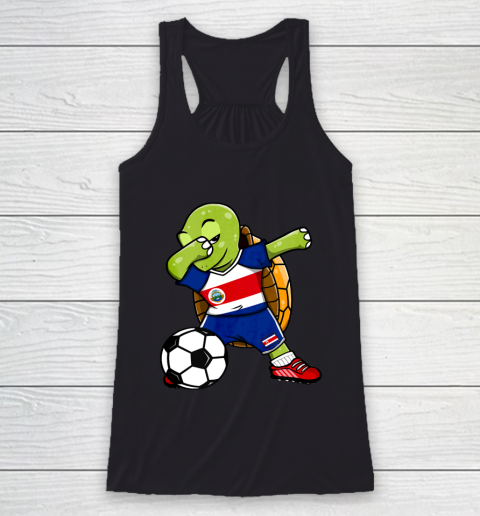 Dabbing Turtle Costa Rica Soccer Fans Jersey Flag Football Racerback Tank