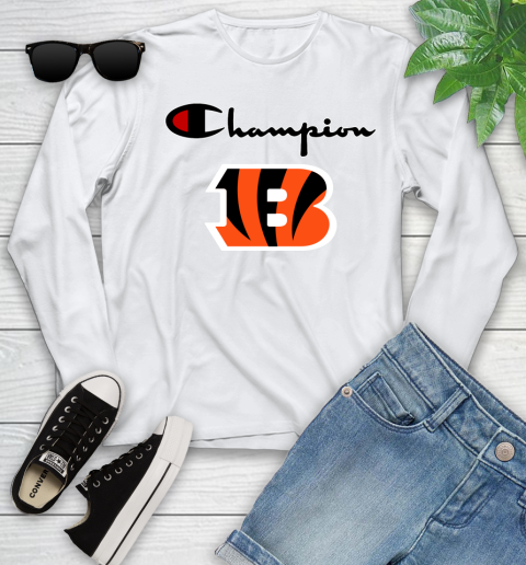 NFL Football Cincinnati Bengals Champion Shirt Youth Long Sleeve