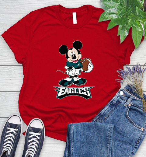 NFL Football Philadelphia Eagles Cheerful Mickey Mouse Shirt Women's T-Shirt 11