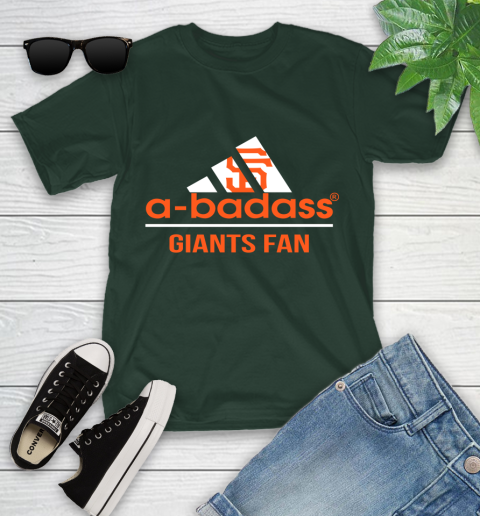 MLB A Badass San Francisco Giants Fan Adidas Baseball Sports Youth T-Shirt 5