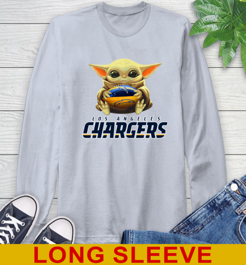 NFL Football Los Angeles Chargers Baby Yoda Star Wars Shirt Long Sleeve T-Shirt 6