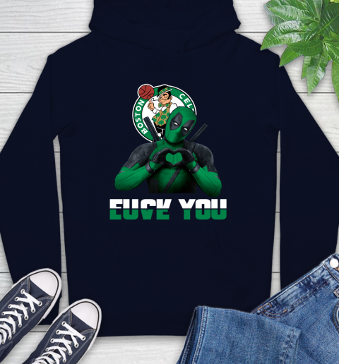 NBA Boston Celtics Deadpool Love You Fuck You Basketball Sports Hoodie 3