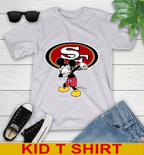 San Francisco 49ers NFL Football Dabbing Mickey Disney Sports Youth T-Shirt 5