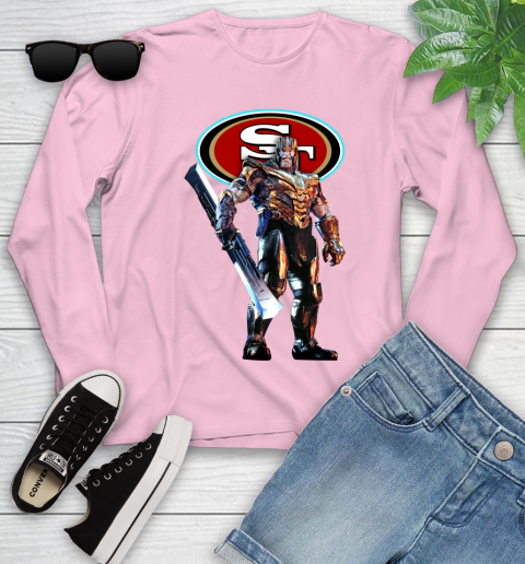 NFL Thanos Gauntlet Avengers Endgame Football San Francisco 49ers Youth Long Sleeve 10