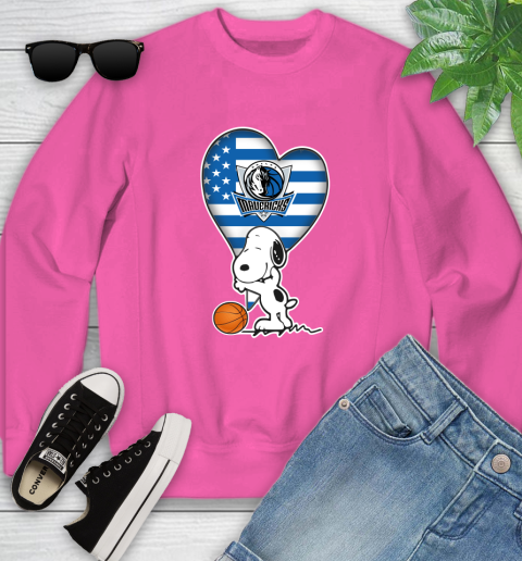 Dallas Mavericks NBA Basketball The Peanuts Movie Adorable Snoopy Youth Sweatshirt 7