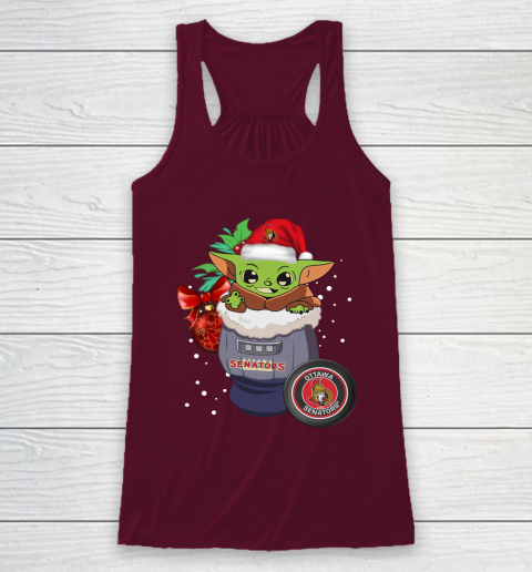 Ottawa Senators Christmas Baby Yoda Star Wars Funny Happy NHL Racerback Tank 3