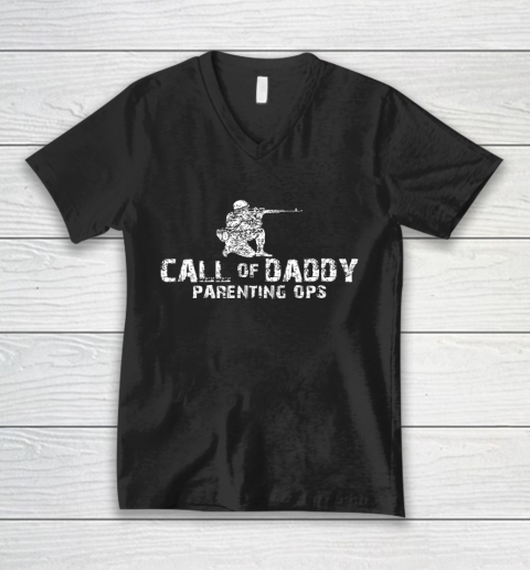 Gamer Dad Call of Daddy Parenting Ops Funny Father s Day V-Neck T-Shirt