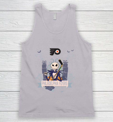 NHL Philadelphia Flyers Hockey Jack Skellington Halloween Tank Top 3