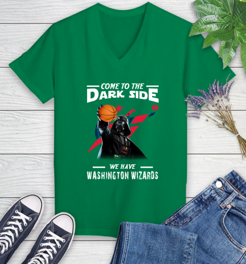 NBA Come To The Dark Side We Have Washington Wizards Star Wars Darth Vader Basketball Women's V-Neck T-Shirt 5