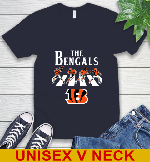 NFL Football Cincinnati Bengals The Beatles Rock Band Shirt V-Neck T-Shirt 2