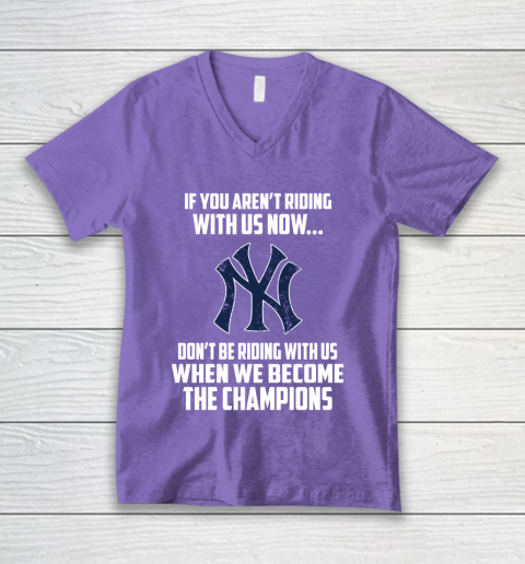 MLB New York Yankees Baseball We Become The Champions V-Neck T-Shirt 8