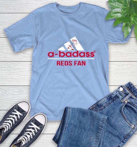 MLB A Badass Cincinnati Reds Fan Adidas Baseball Sports T-Shirt 12