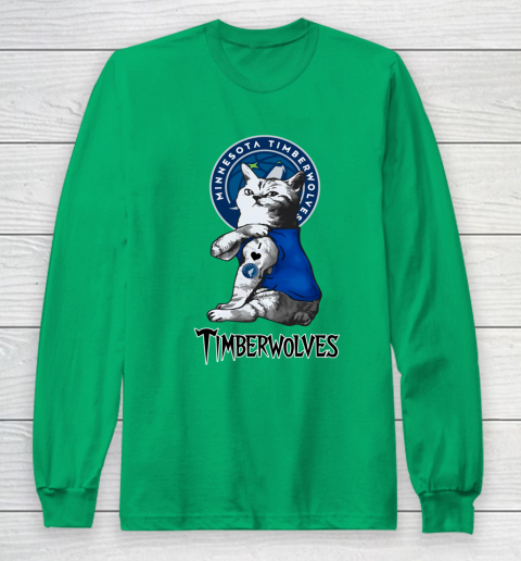 NBA Basketball My Cat Loves Minnesota Timberwolves Long Sleeve T-Shirt 4
