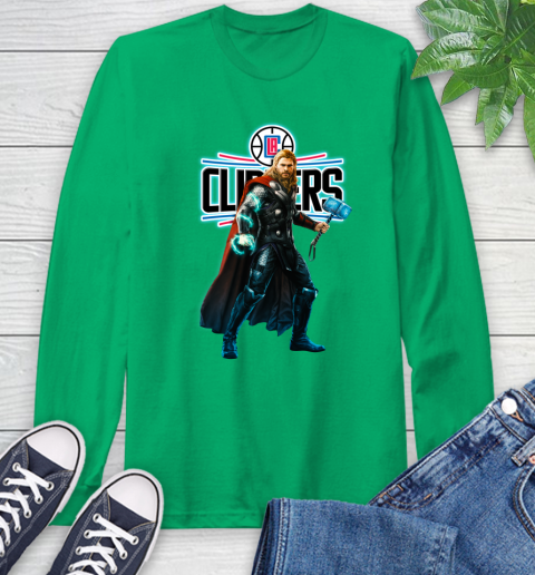 NBA Thor Avengers Endgame Basketball Los Angeles Clippers Long Sleeve T-Shirt 7