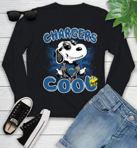 NFL Football Los Angeles Chargers Cool Snoopy Shirt Youth Long Sleeve