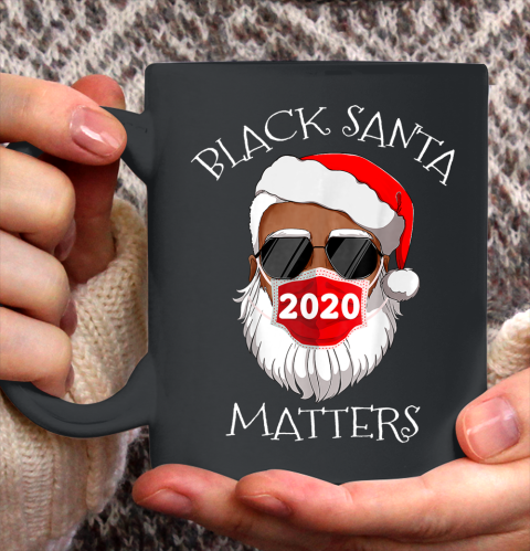 African American Santa Face Mask Black Matters Christmas Ceramic Mug 11oz