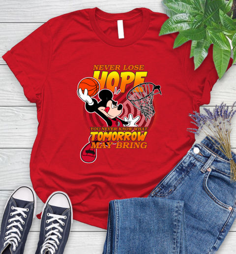 Portland Trail Blazers NBA Basketball Mickey Disney Never Lose Hope Women's T-Shirt 13