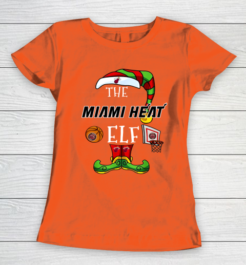 Miami Heat Christmas ELF Funny NBA Women's T-Shirt 3