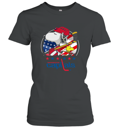 nmap washington capitals snoopy and woodstock nhl ladies t shirt 20 front black