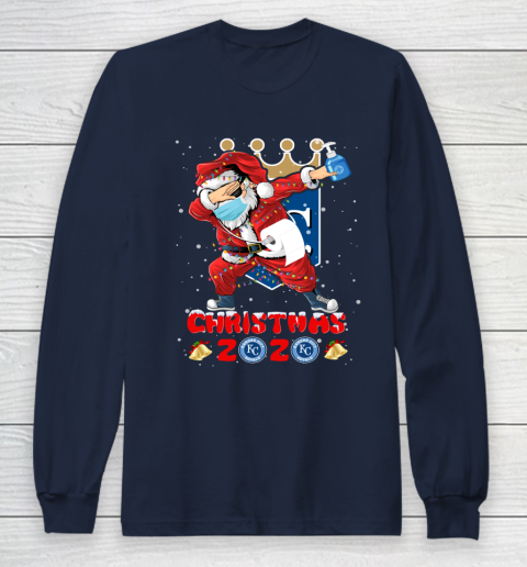 Kansas City Royals Funny Santa Claus Dabbing Christmas 2020 MLB Long Sleeve T-Shirt 2