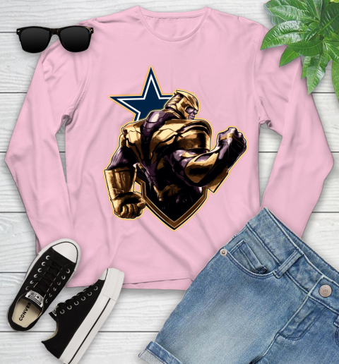 NFL Thanos Avengers Endgame Football Sports Dallas Cowboys Youth Long Sleeve 10