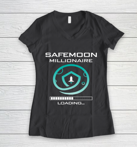 Funny Safemoon Millionaire Crypto Women's V-Neck T-Shirt 6