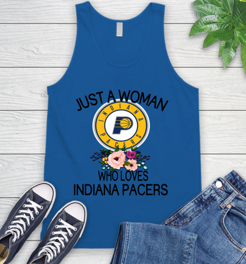 NBA Just A Woman Who Loves Indiana Pacers Basketball Sports Tank Top 3