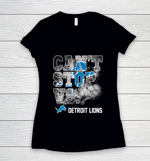 NFL Detroit Lions Can't Stop Vs Women's V-Neck T-Shirt