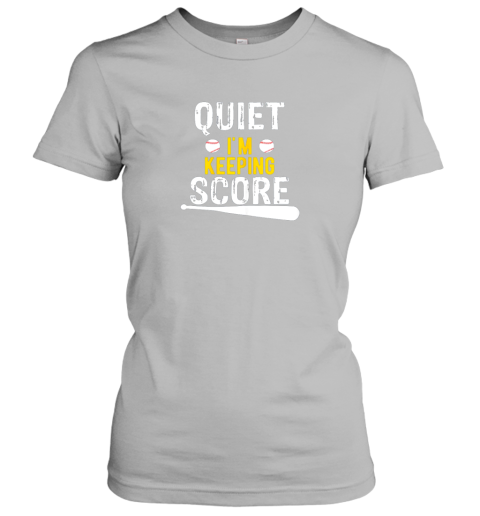 1pk8 quiet i39 m keeping score scorekeeper funny baseball ladies t shirt 20 front sport grey