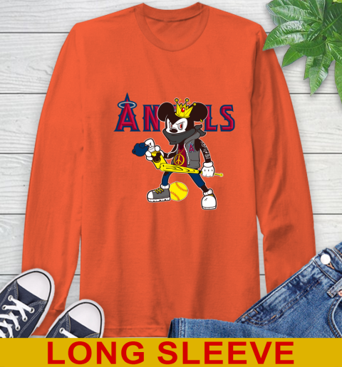 Los Angeles Angels MLB Baseball Mickey Peace Sign Sports Long Sleeve T-Shirt 5