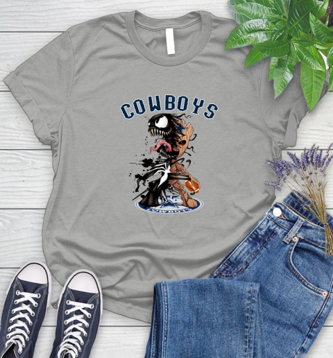 NFL Dallas Cowboys Football Venom Groot Guardians Of The Galaxy Women's T-Shirt 10