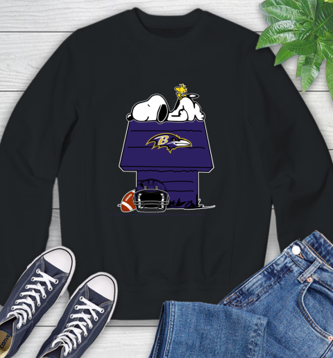 Baltimore Ravens NFL Football Snoopy Woodstock The Peanuts Movie Sweatshirt 2