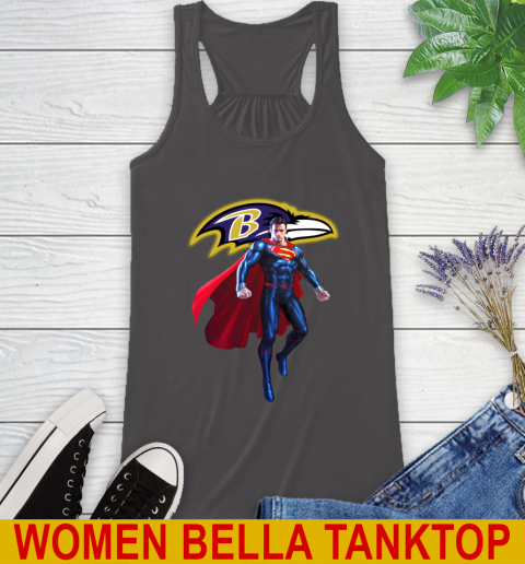 NFL Superman DC Sports Football Baltimore Ravens Racerback Tank 12