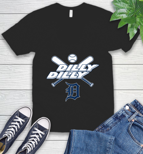 MLB Detroit Tigers Dilly Dilly Baseball Sports V-Neck T-Shirt 2