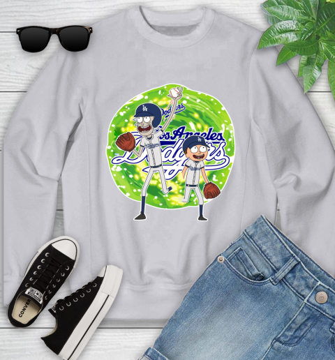 MLB Los Angeles Dodgers Rick And Morty Baseball Sports Youth Sweatshirt 4