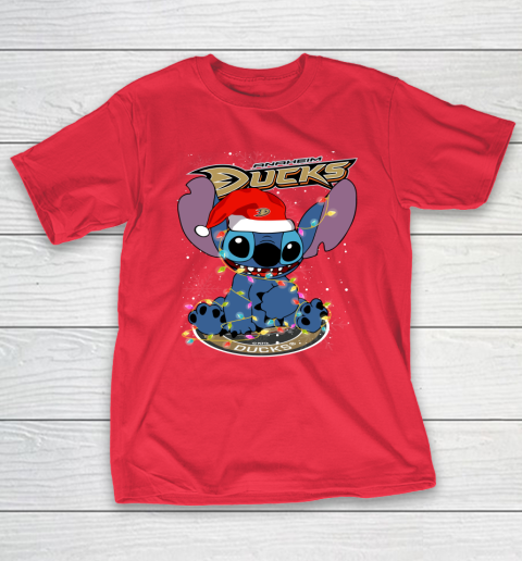 Anaheim Ducks NHL Hockey noel stitch Christmas T-Shirt 7