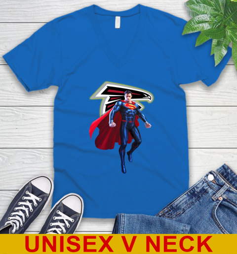 NFL Superman DC Sports Football Atlanta Falcons V-Neck T-Shirt 6